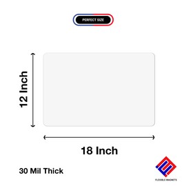 Flexible Vinyl Blank Magnetic Sign Sheets with Round Corners - Printable Magnetic Sheets - Magnets for Cars 12” x 18” - 30 Mil (2 Pack)