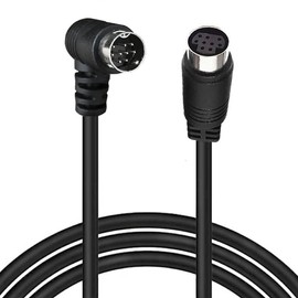 HTGuoji 9 Pin Mini DIN Cable,90Degree Right Angle Male To Female S-Video Cable, Mini 9-pin DIN Cord For TV, Receiver Monitor And VCR (3 meter/9.8FT)