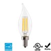 LED 5.5W Flame Tip Clear Filament Chandelier Light Bulb, 60W