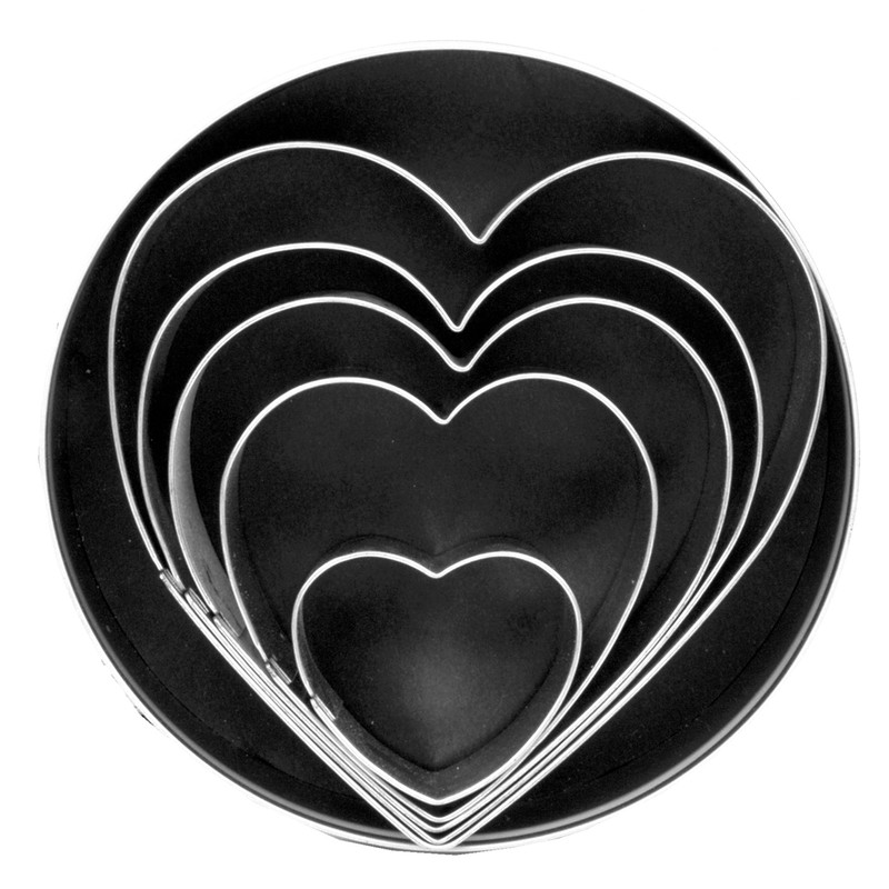Fox Run 3680 Heart Shaped Cookie Cutters, Stainless Steel, 5-Piece