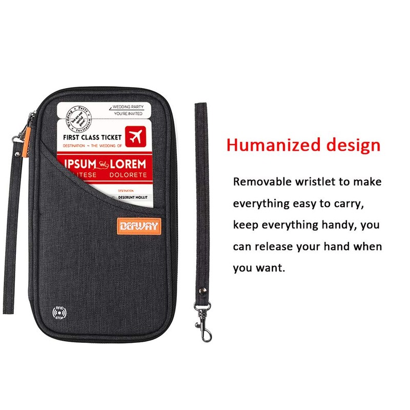 DEFWAY Family Passport Holder Waterproof RFID Blocking Credit Card Organizer