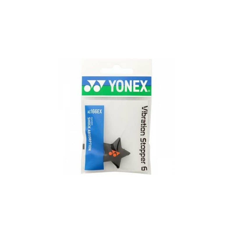 Yonex AC166EX Star Tennis Vibration Stopper (1 Dampener Pack) (Black/Orange)