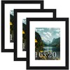 Picrit 16x20 Picture Frame 3 Pack, Black Poster Frame, Display