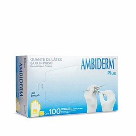 GUANTE AMBIDERM PLUS LISO AMARILLO MEDIANO CAJA C/100 PZAS