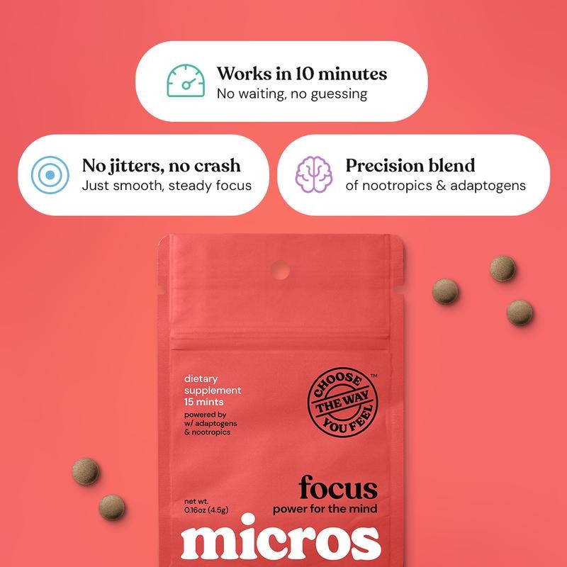 Micros Focus Mini Pack – Vegan, Sugar-Free Brain-Boosting Mints with