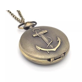Pocket Watch Anchor Pocket Watch – Vintage Look Nautical US Navy Sailor Marine Ocean Keepsake