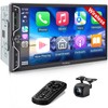 SJoyBring 7-Inch Double Din Car Stereo with Wireless CarPlay and