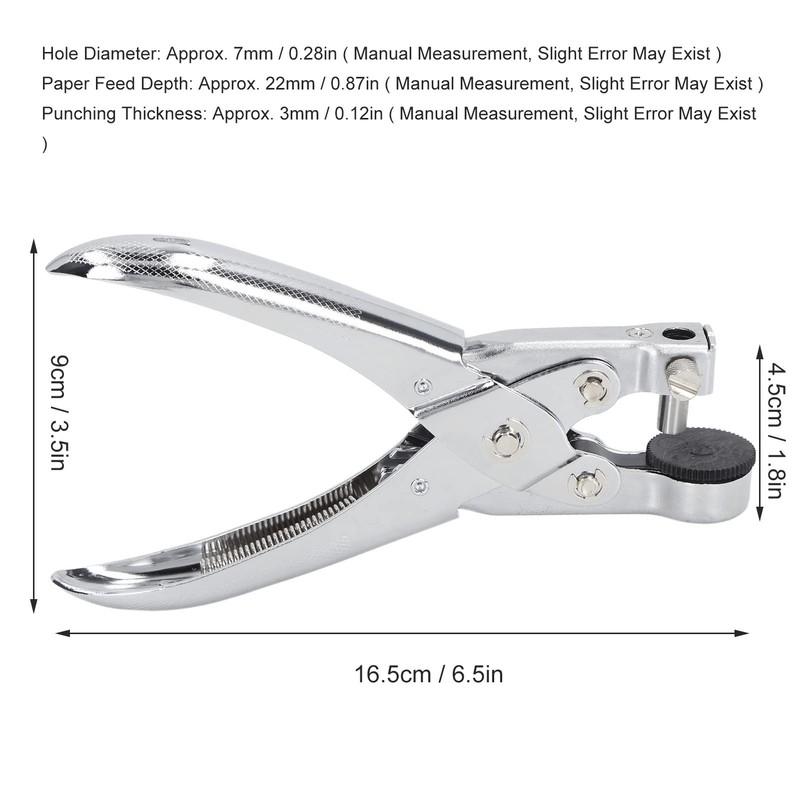 Hole Punch 7 mm Round Single Hole Punch PVC Bag
