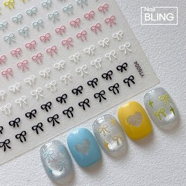 Rope Ribbon YT6004 Embossed Nail Sticker Pastel Colors / 로프리본 YT6004 엠보 네일스티커 파스텔 컬러
