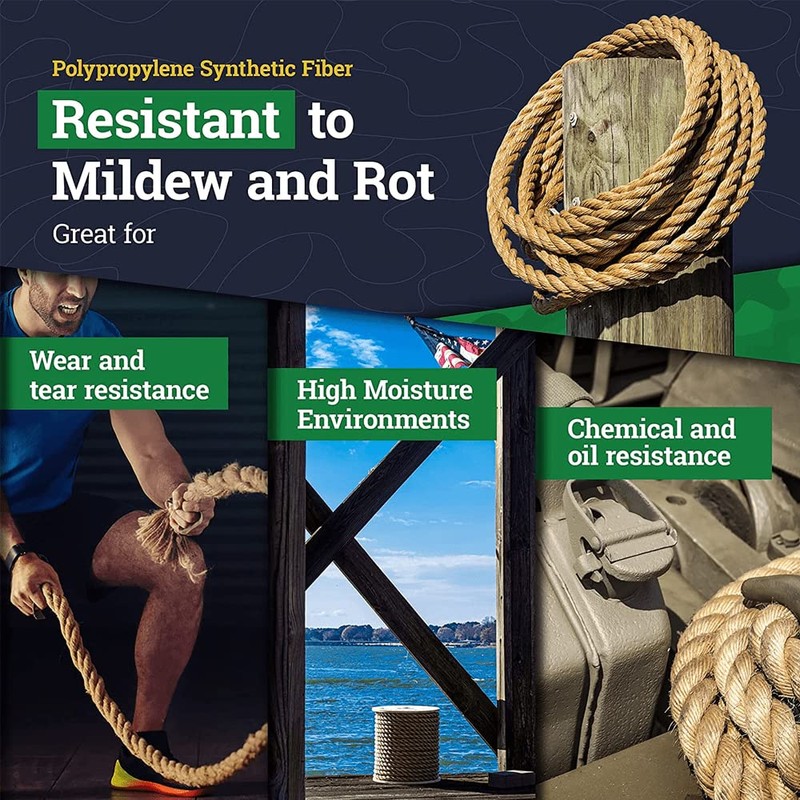 SGT KNOTS Twisted ProManila Rope - UnManila, Twisted 3 Strand