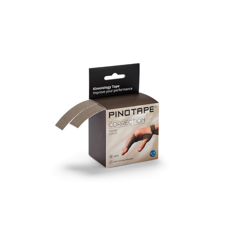 Pinotape Sport Correction Kinesiology Tape Hands Dark Grey 2 x
