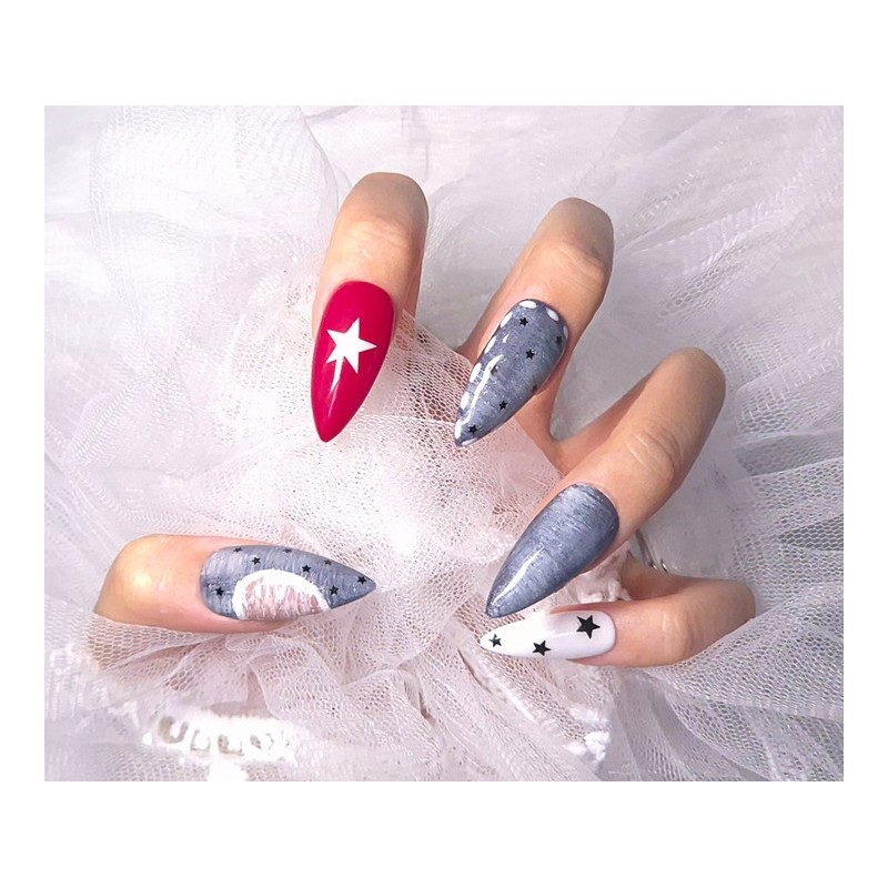 [In-store special discount]No parts trendy denim handmade nail tips -