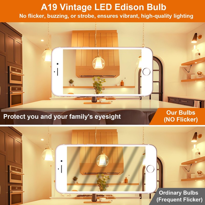 Vinaco A19 Dimmable LED Bulb 2700K Warm White, 4 PCS