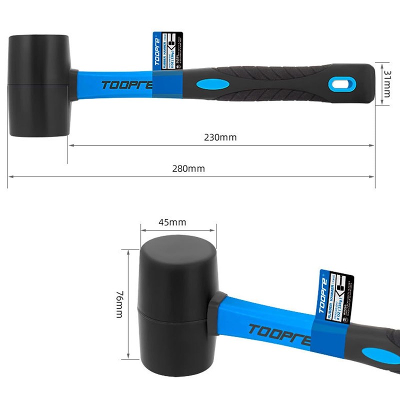HOUSON Bicycle Rubber Hammer, Hard Rubber Hammer Ø45mm Rubber Hammer