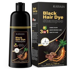 Meidu Champú Teñir Cabello Cubrir Canas Tinte Negro Natural Mujeres Hombres 500
