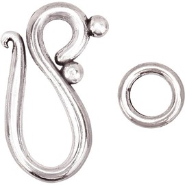 40 Sets S Ring Toggle Clasps Drop Tibetan Silver S Hook Ring Jewelry Clasps Ring Clasps Connectors for Necklace Bracelet Jewelry Making DIY Crafts