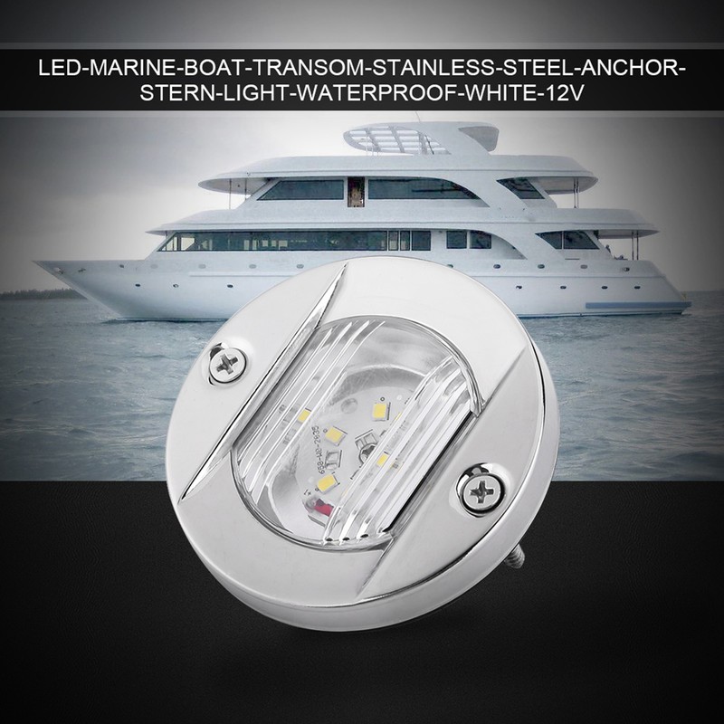 12V Marine Boat Transom White LED Stainless Steel Waterproof Anchor