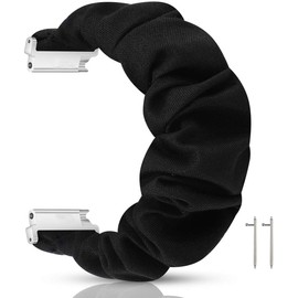 onetuo Compatible for UMIDIGI Uwatch3 Bands, Fabric Elastic Scrunchie Elastic Watch Band Women Cute Replacement Straps for UMIDIGI Smart Watch Uwatch3/Uwatch GT/Ufit Fitness Tracke (Black+Sunflower)