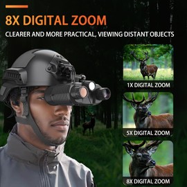 [2024 Upgrade] Night Vision Goggles Head Mounted,with Added White Fill Light Night Vision Binoculars 4K Video and 36MP Photo for Viewing 1312FT,8X Digital Zoom Long Rang Infrared Goggles Night