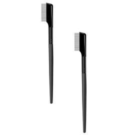 FRCOLOR 2PCS Eyelash Comb Eyelashes Separator Eyelash Grooming Brushes Eyebrow Brush with Metal Teeth for Define Lash Brow