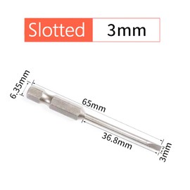 NACX SL3 Slotted Screwdriver Bits, 1/4 Inch Hex Shank 2-inch Length S2 Power Tool, Magnetic, Flat Head, 10Pcs