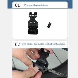 Retenedor de fijador de cadena de bicicleta, retenedor de cadena de bicicleta de nailon negro de cadena fija para bicicleta de montaña