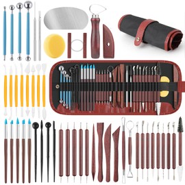 48PCS Pottery Tools Kit for Sculpting, Clay Carving Tools, Ceramic Tools for Polymer Clay, Modeling, Trimming, Molding, Shaping, Pottery Kiln, Arts Crafts Supplies, Adults, Students, Beginners, Pros