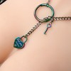 ZJFHTD Heart Slip Chain Necklace - Pad lock with key