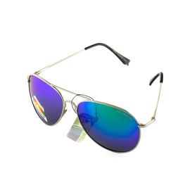 Goson UV400 Color Mirror Metal Aviator Polarized 62mm Sunglasses
