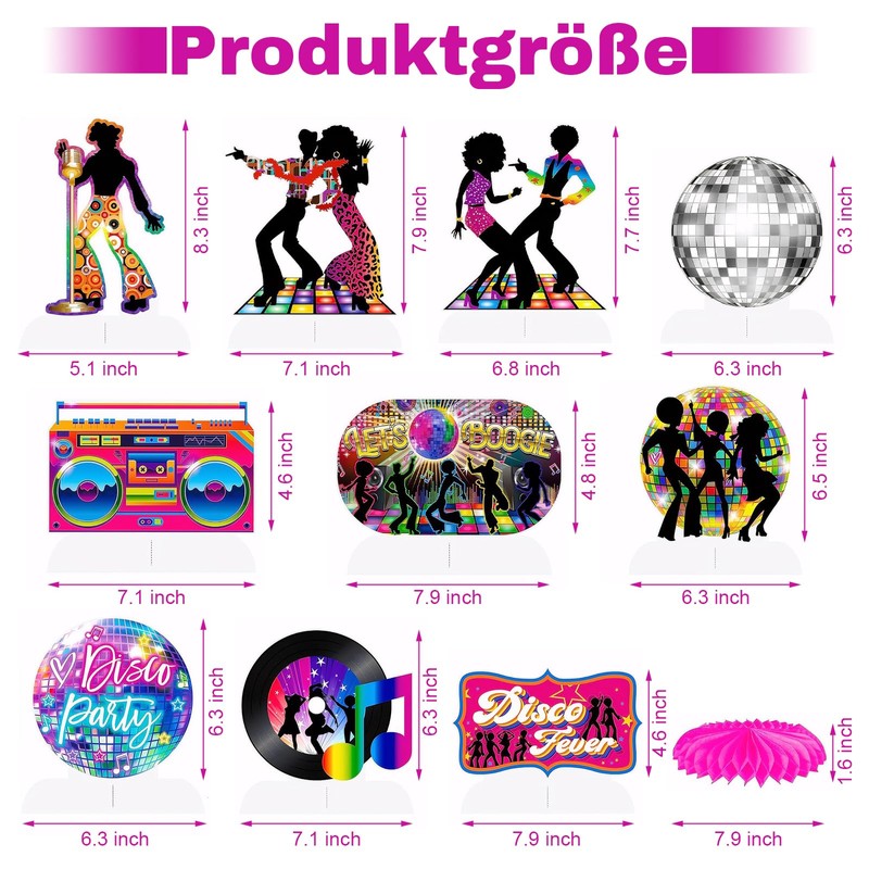 Disco Decoration Table Toppers, 70s Party Honeycomb Table Decoration, Dancing