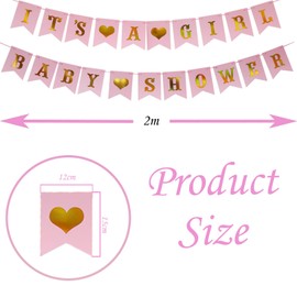 Baby Shower Banner Girls, Pink Girl Baby Shower Banners, Baby Banner Girl IT'S A GIRL Baby Shower Banners for Gender Reveal Decoration, Photo Booth Props Supplies