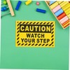 SHINEOFI Watch Your Step Caution Sign Durable PVC Wet Floor