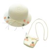 WeeH Girls Summer Hat Bag Set Wide Brim Hat Sun