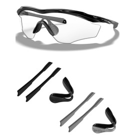 Replacement Earsocks & Nosepieces Rubber Kits for Oakley M2 Frame | M2 Frame XL Sunglasses - Gray + Black