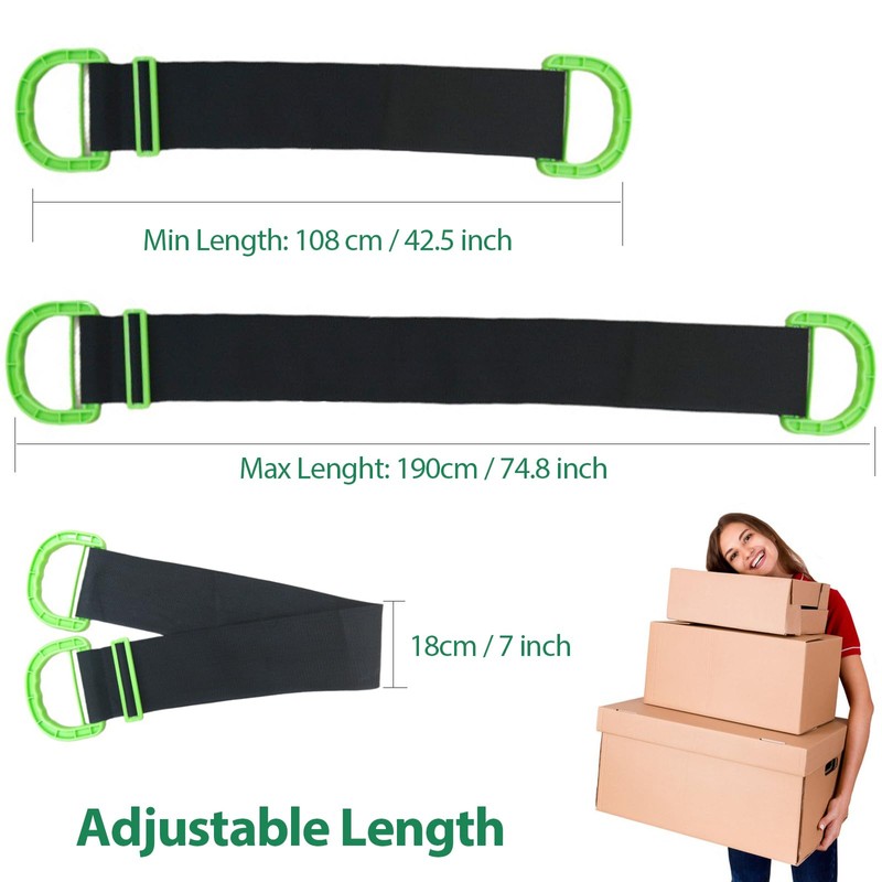 Adjustable Moving Straps, 2Pack 1-Person Handle Moving Lifting Straps for