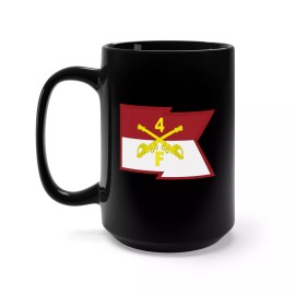 MIP Black Mug 15oz - F Troop, 4th Cavalry Regiment - Guidon - Waving Straight X 300