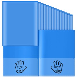 Henoyso 24 Piece Two Pocket Parent Teacher Communication Folder Homework Take Home Folders with Clear Front Pocket Plastic Heavy Duty Fit Letter Size for Home and School 11.8 x 9.45(Blue)