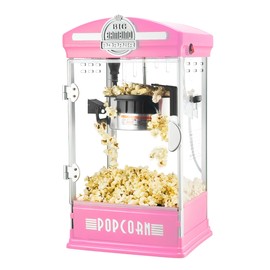 Big Bambino Popcorn Machine - Old-Fashioned Popcorn Maker with 4-Oz Kettle, Measuring Cups, Scoop, and Serving Cups by Great Northern Popcorn (Pink)