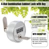 Large Combination Cabinet Cam Lock with Key,4-Dial Combi-cam Locks for