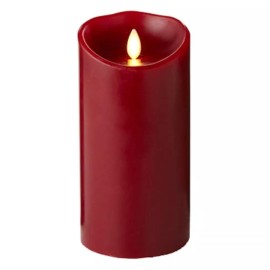 Luminara Wine Red Flameless Wax Real Led Candles Moving Filcker W/Timer for Home - 5"