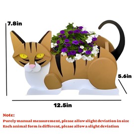 strolfay Orange and White Cat Planter Plant Pots,Cute Garden Dog Flower Planter,Dog Planters Birthday Gifts for Women,Office,Indoor/Outdoor Decor(12.5 * 5.6 * 7.8in)