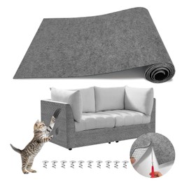 Anti Cat Scratch Couch Furniture Protector, Adhesive Cat Scratch Pad Deterrent for Furniture, DIY Climbing Cat Scratcher Couch Protector from Cat Claws Scratching Indoor Cat(LightGrey, 118x15.8In)