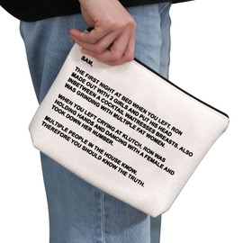 G2TUP TV Series Inspired Gift The Note to Sam Makeup Bag The Letter Cosmetic Bag Travel Pouch with Zipper for Fans (The Letter White Bag)
