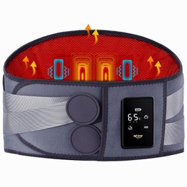 ALLJOY 170 cm Heat Belt Back Heating Pad Wireless Massager 5000 mAh Heating Pad with Automatic Shut-Off Heat Cushion for Back with 5 Massage Modes 3 Heat Levels Gifts for Men Women