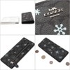 Coach Womens Slim Wallet In Leather, Silver/Graphite Black/Cornflower Multi With