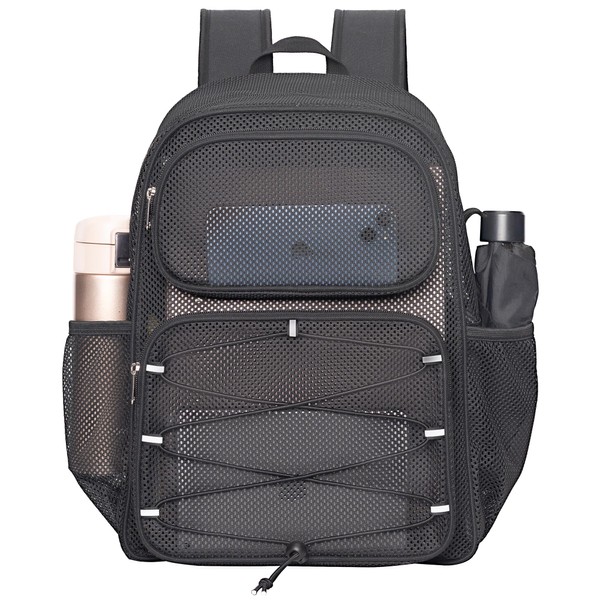 Mesh Backpack Heavy Duty See Through Mesh Bag with Paded
