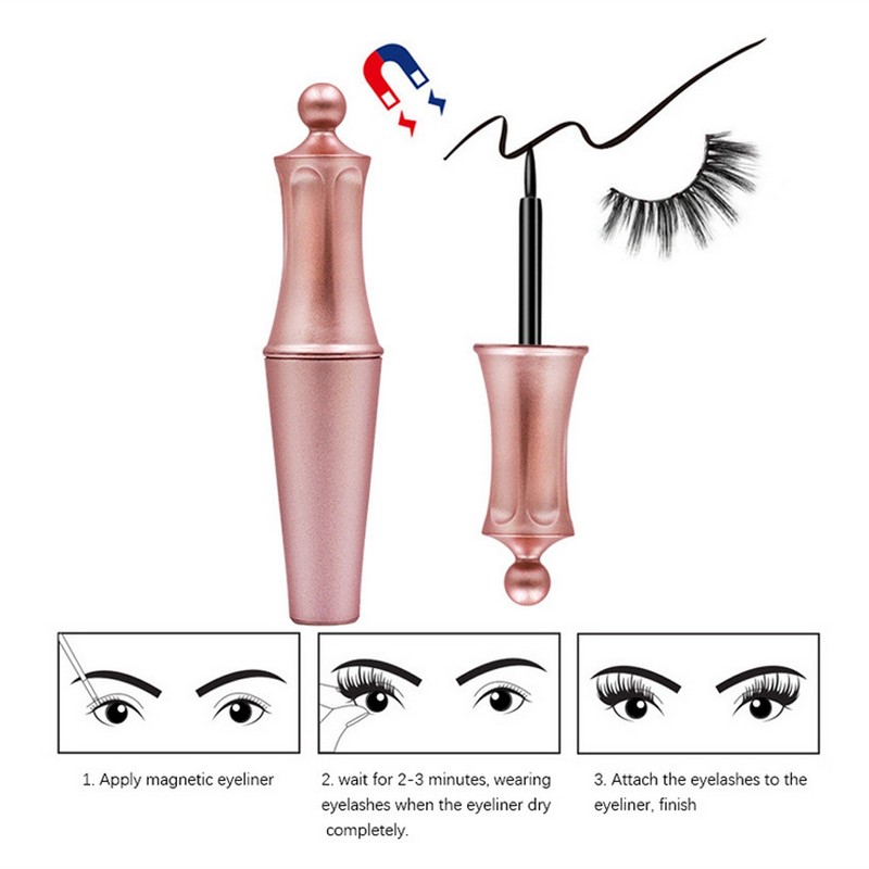 Magnetic Liquid Eyeliner Natural False Eyelashes Kit Magnet Fake Eyelashes