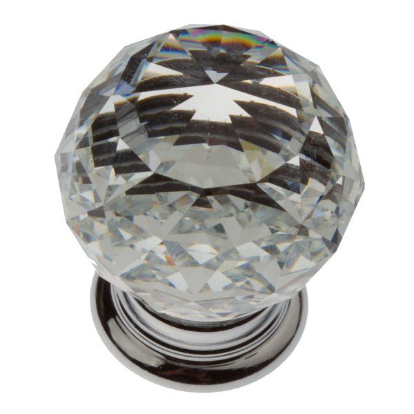 GlideRite Hardware 9003-CR-30-10 Clear Small K9 Crystal with Polished Chrome Base Cabinet Knobs 10 Pack