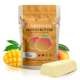 era of nature era of nature Organic Unrefined Raw MANGO BUTTER BLOCK Bulk, Skin Moisturizing, Use Alone or in DIY Body Butters, Soaps, Lotions and lip balm - 8oz
