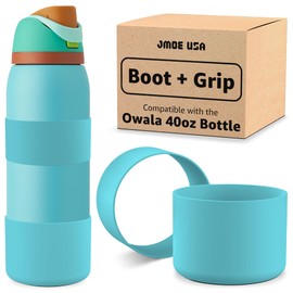 Jmoe USA Silicone Boot Sleeve + Hand Grip for Owala 40oz Water Bottle | BPA Free & Food-Grade Silicone Rubber | Protective Anti-Slip Bottom Bumper Cover | Protects Against Scratches (Summer Sweetness)